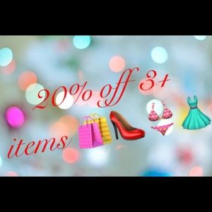 20% off 3 + items
